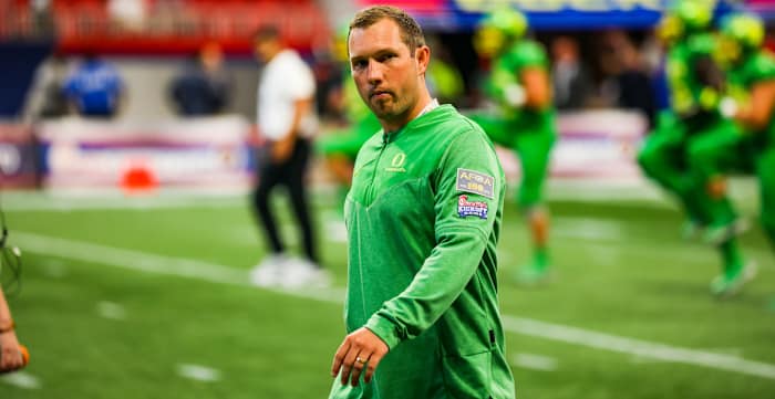 Former Oregon offensive coordinator Kenny Dillingham vs. Georgia.